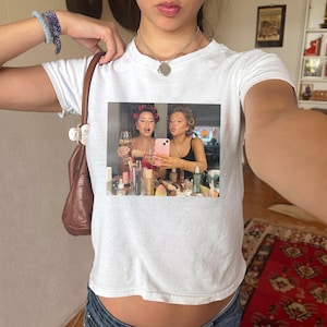 Custom BABY TEE, Custom photo Baby Tee, Personalized Classic baby tee, ANY image, Business Logo Crop Top, custom present, Y2K Baby Tee image 2