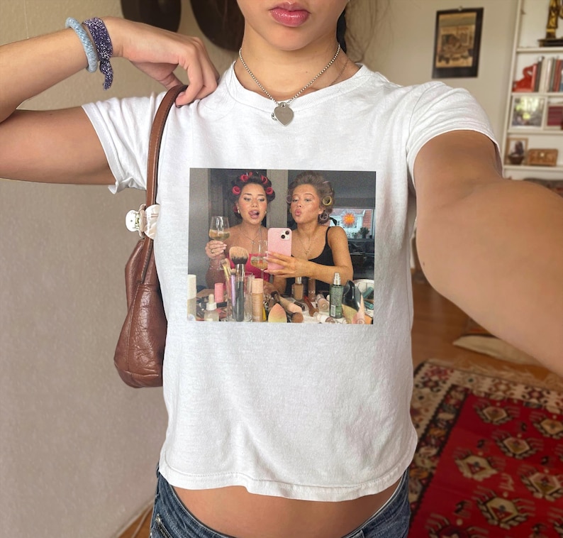 Custom BABY TEE, Custom photo Baby Tee, Personalized Classic baby tee, ANY image, Business Logo Crop Top, custom present, Y2K Baby Tee image 2