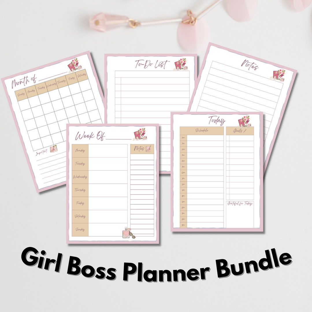 Girl Boss Planner Bundle- Girl Boss Monthly Planner - Girl Boss Planner ...