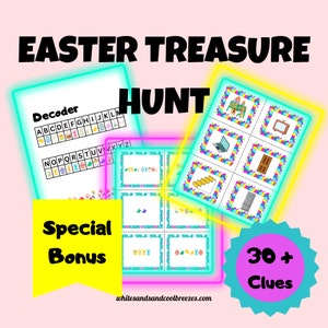 Búsqueda del tesoro de Pascua Búsqueda del tesoro de Pascua Imprimible Búsqueda del tesoro de Pascua pdf Imprimibles de Pascua para niños Juegos imprimibles de Pascua