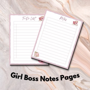 Girl Boss Planner Printable - Girl Boss To Do Planner - Girl Boss Planner - Girl Boss Printable - Notes Planner Page