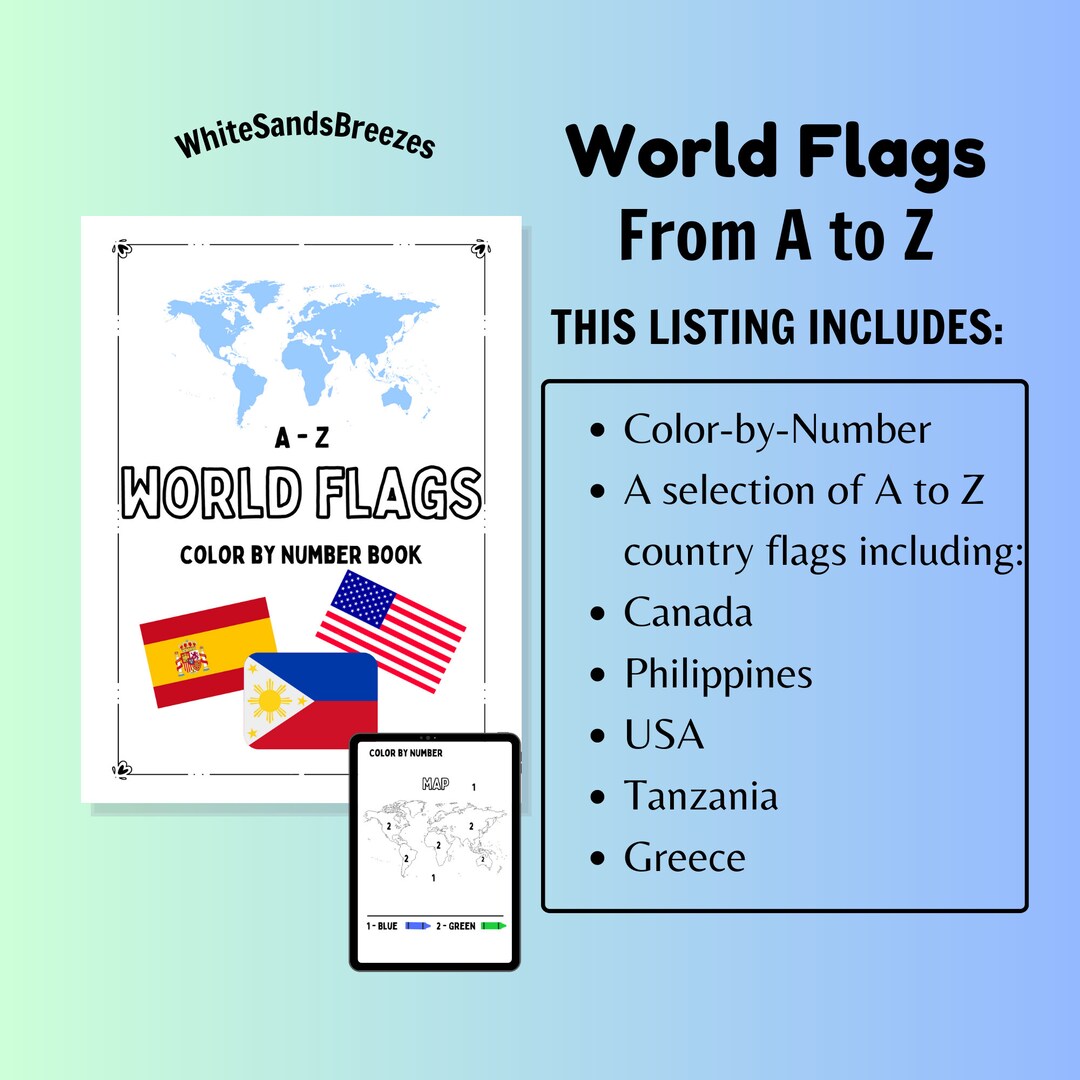 Color by Number for Kids Color by Number Printables Color by Number Coloring Pages Country Flags ...