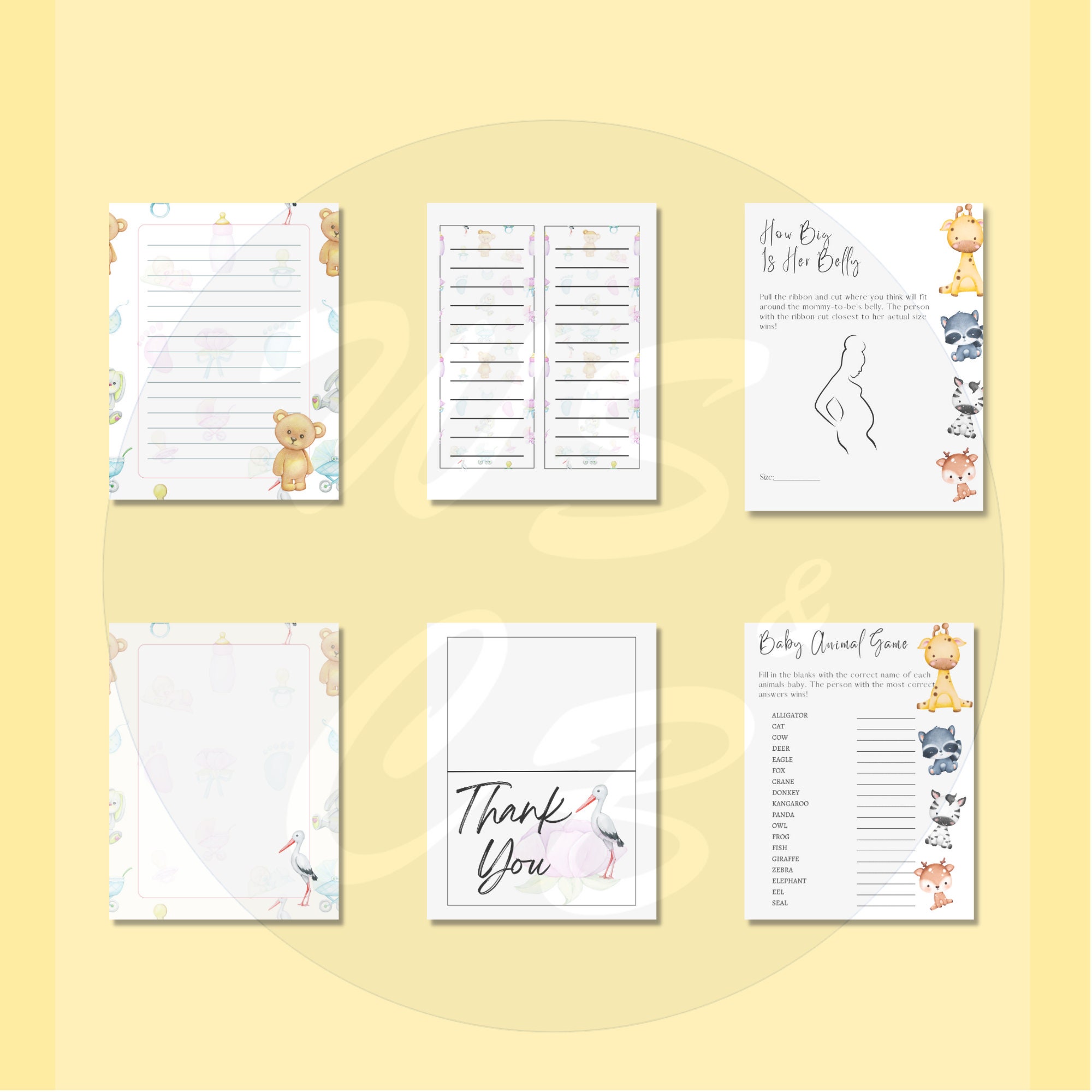 Baby Shower Stationary Baby Shower Stationary Printable Baby Shower Stationary Girl/boy Baby