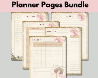 Junk Journal Planner Bundle-  Junk Journal Monthly Planner -  Junk Journal Planner -  Junk Journal Printable - Weekly Planner Page