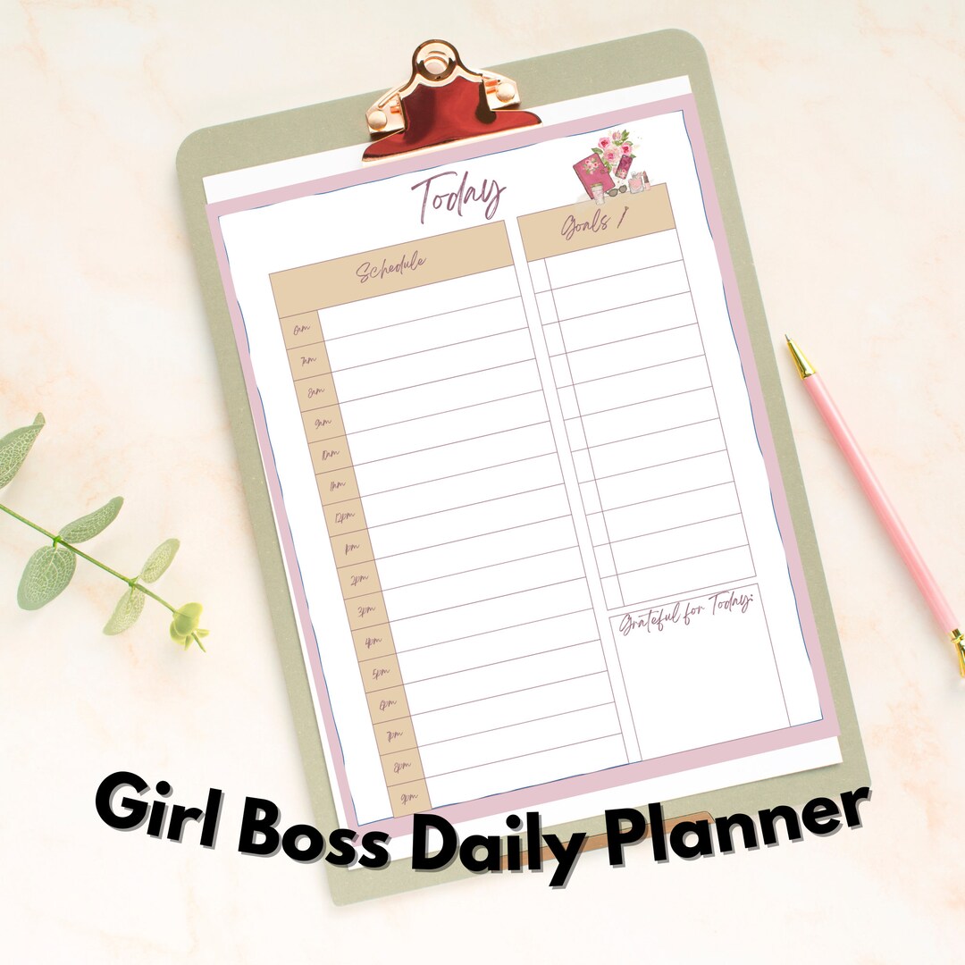 Girl Boss Planner Printable - Girl Boss Day Planner - Girl Boss Planner ...