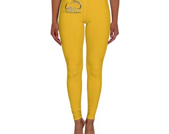 Wunderschöne Gold Damen Workout Gymnastik Leggings mit Gold & Silber Fitness Logo für Aktive Übung Frauen / Wertvoller als Gold Logo