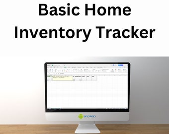 Suivi d'inventaire de base - Catalogue de possession - Feuille de calcul pour l'organisation de la maison - Documentation sur l'assurance - Maison sans encombrement