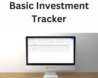 Outil de suivi des investissements de base - Portefeuille d'actions, d'obligations et de fonds communs de placement - Feuille de calcul de planification financière - Suivi des investissements - Organisateur financier