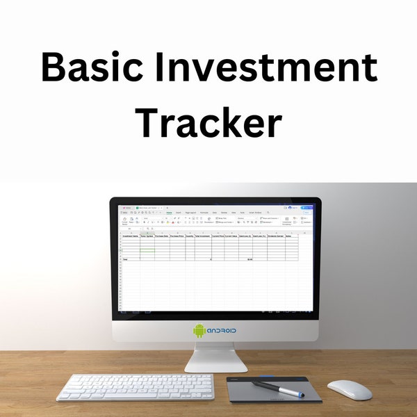 Basic Investment Tracker - Stock, Bond, Mutual Fund Portfolio - Financial Planning Spreadsheet - Investment Monitoring - Finance Organizer