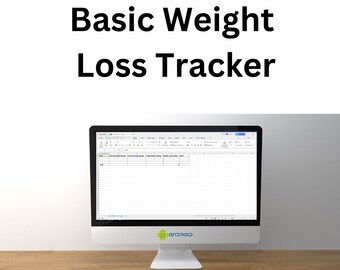 Suivi de perte de poids de base - Journal de progression de la perte de poids - Feuille de calcul de parcours de remise en forme - Organisateur de modes de vie sains - Outil de planification de bien-être