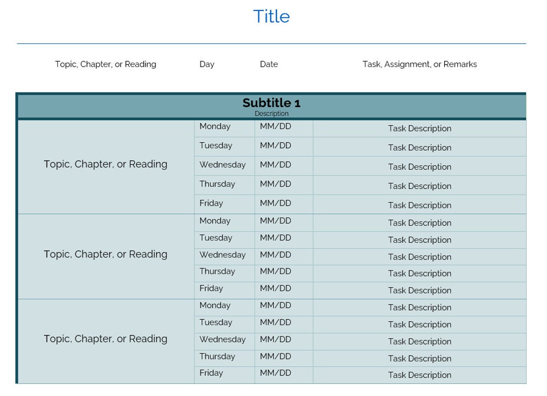 Syllabus Template - Etsy