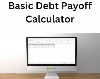Calculateur de base du remboursement de la dette - Planificateur de liberté financière - Feuille de calcul pour la réduction de la dette - Outil de gestion de la dette - Organiseur Excel Finance