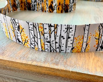 Aspen Grove Designer Jacquard 25mm 15mm Trim by Ali Ruby Aspen Trees Ribbon Gift for Hikers Present Nature Lovers Birch Tree Conservation