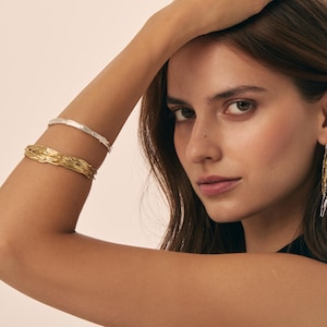 Gold Greek Bride Bracelet Thick Cuff Bracelet Gold Vermeill Extra Large Bracelet Organic Jewelry Wide Bangle Bracelet Statement Unique Gift