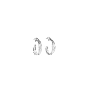 Small hoop earrings, Mini silver hoop earrings, Mini creoles, Silver wavy hoops, Tiny hoop earrings Dainty silver earrings hoop Gift for her