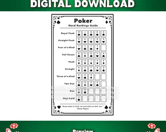 Poker Hand Rankings SVG – Printable Poker Chart – Digital Download - png, svg, vector, silhouette