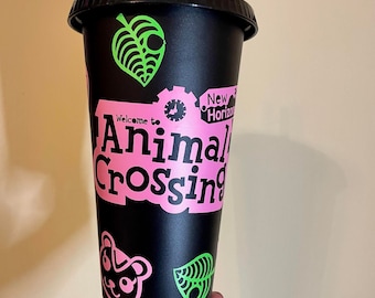 custom Animal Villager Cold Cup | Crossing coffee | Iced coffee cup| Venti iced coffee cup| Animal Switch Game Cup | Switch Gaming Cup