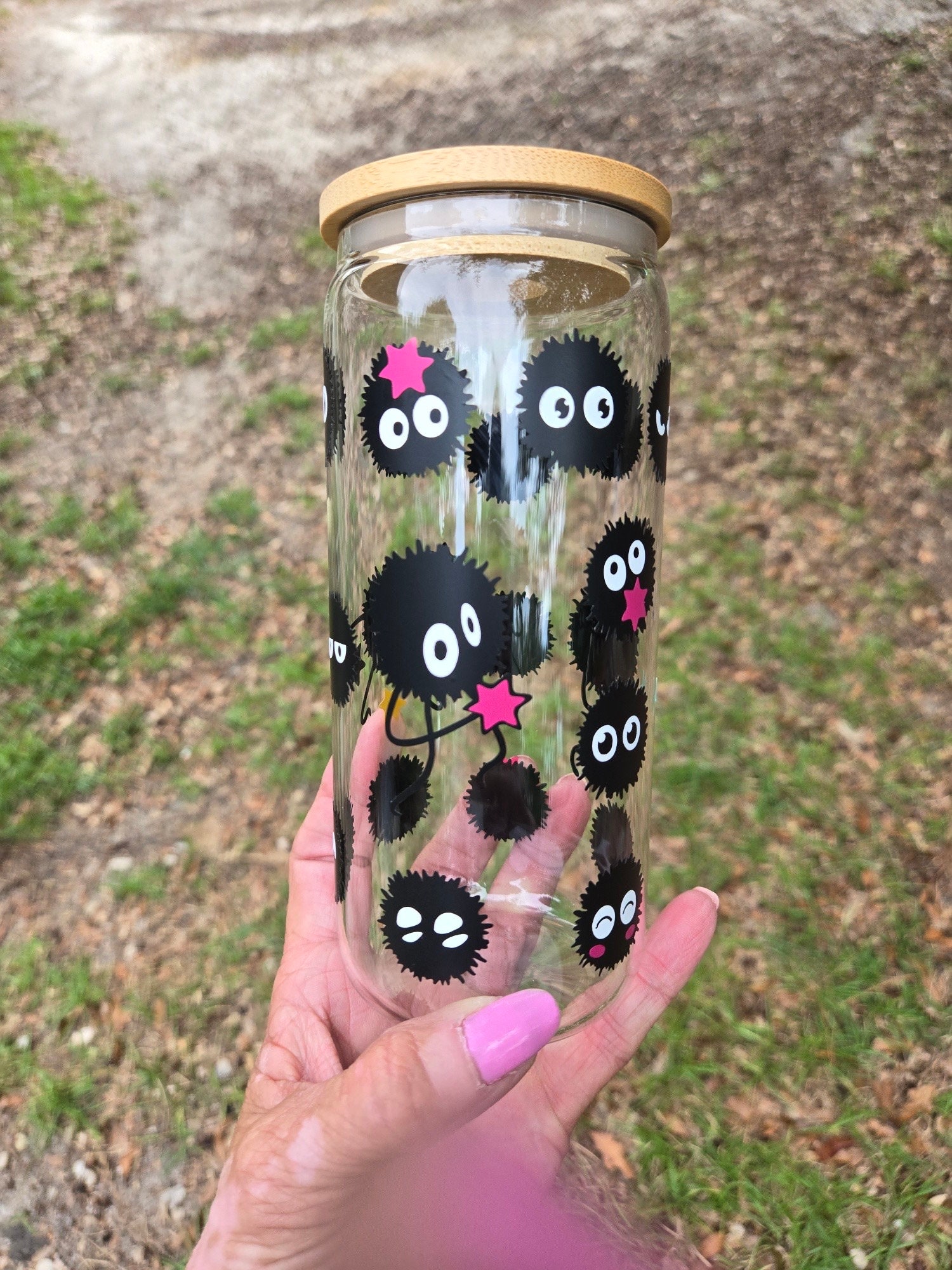Soot Custom Sprites Beercan Glass With Lid and Straw Anime Sprites Cup ...