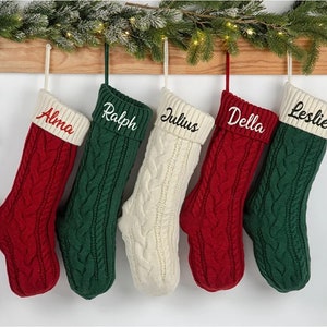 Personalized Christmas Stockings Embroidered Christmas Stocking Monogram Stocking Christmas Stocking Knit Christmas Stocking Christmas Gifts