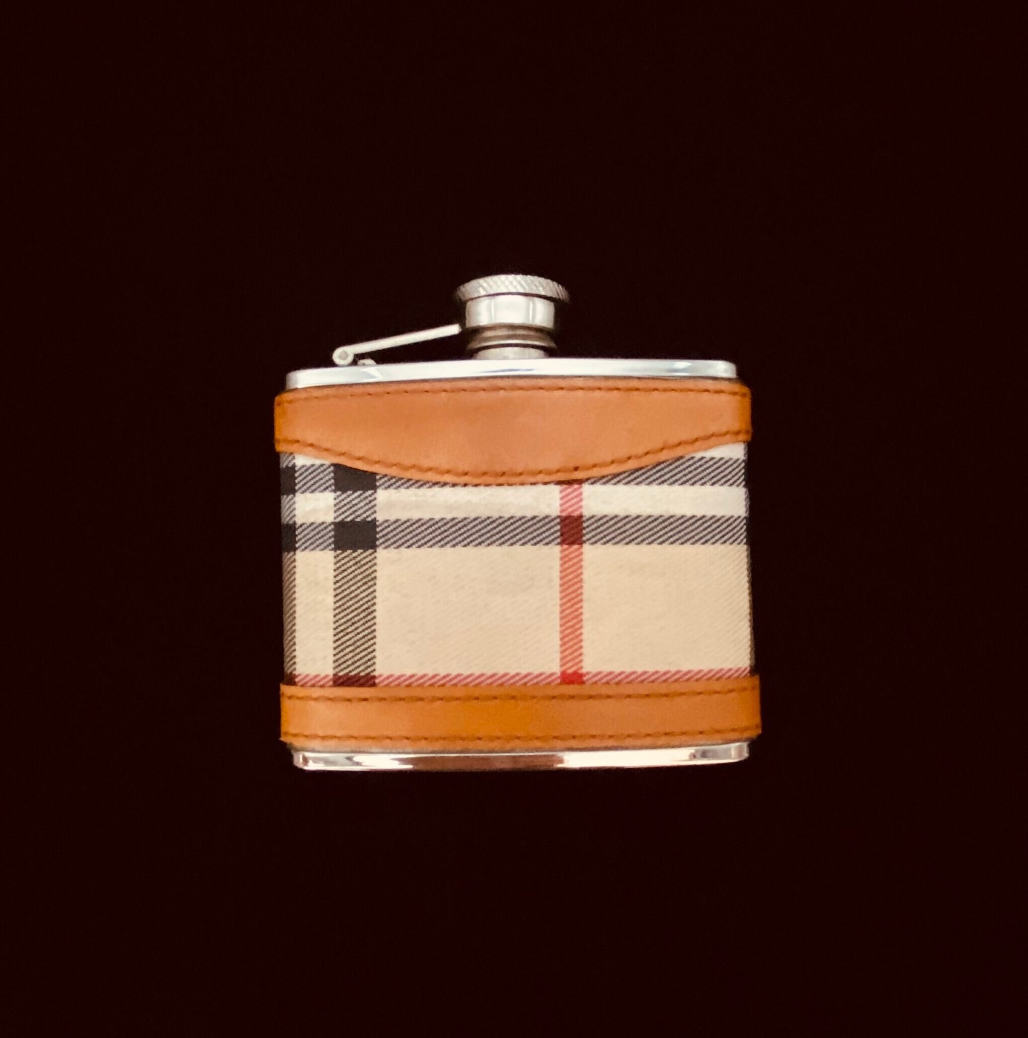 Vintage Burberry Style Hip Flask - Etsy