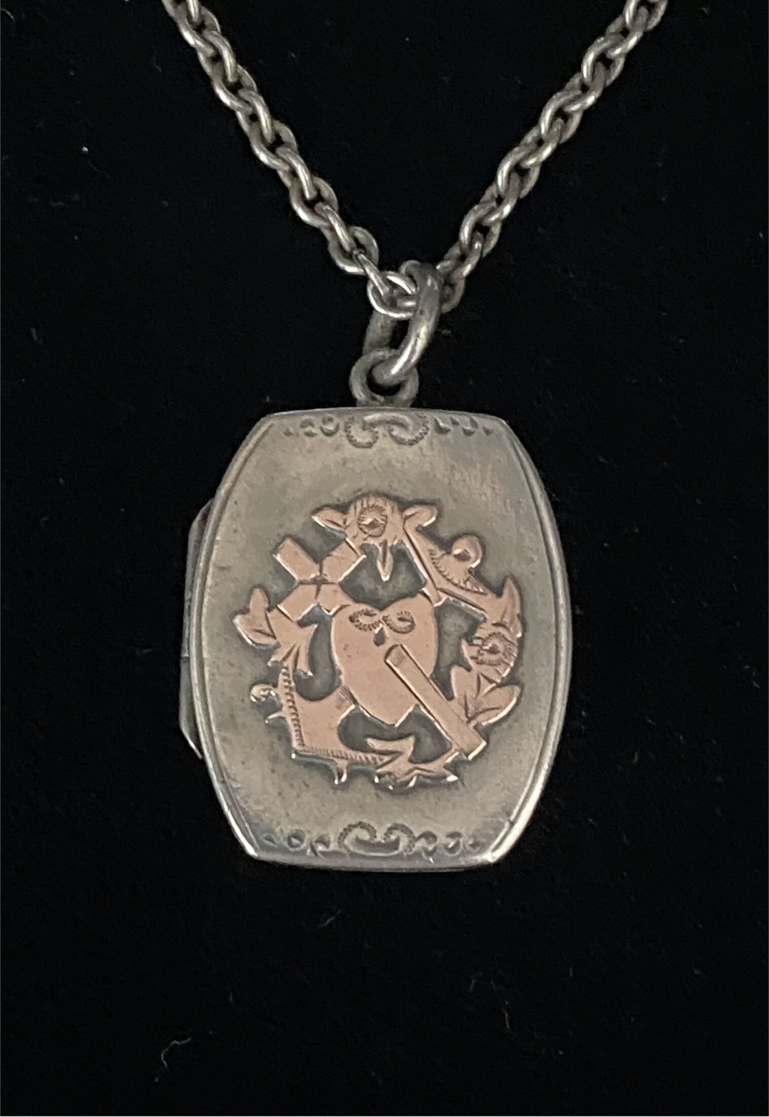 英国　Birmingham 　K9 　1911年　locket Antique Edwardian Hallmarked Birmingham 1911 Sterling Silver