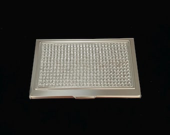 Porta carte di credito in stile Art Déco vintage cromato e con diamanti