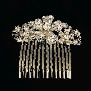 Peigne vintage en cristal avec strass pour mariage, bal de promo, fête.