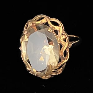 スモーキークォーツカクテルリング ボタニカル スモーキークォーツ カクテルリング YG – JaMais Jewelry