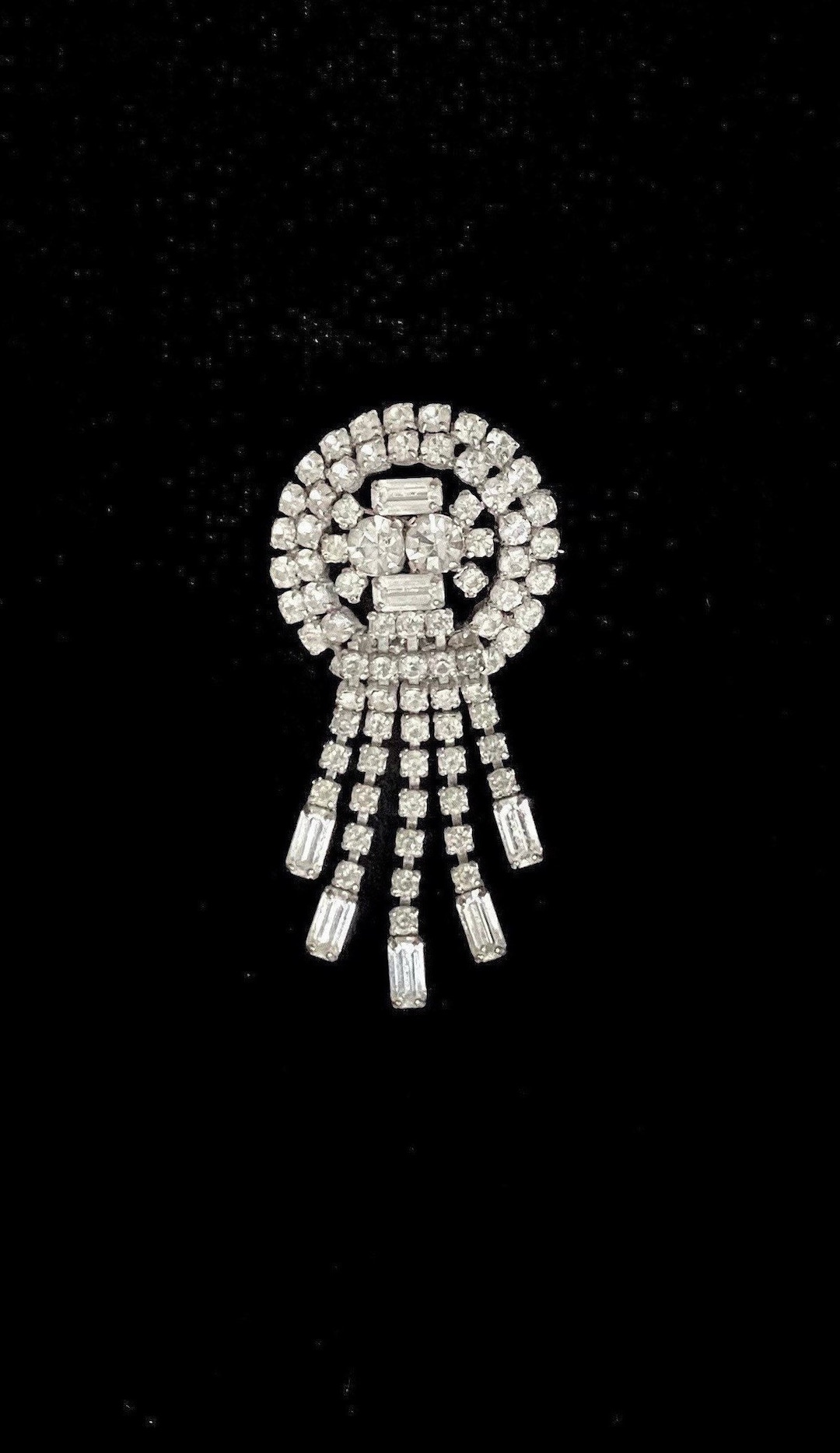 Bague Vintage Années 80 En Argent 925 - Taille ITA 18 / USA 8.3 - Effet Diamanté