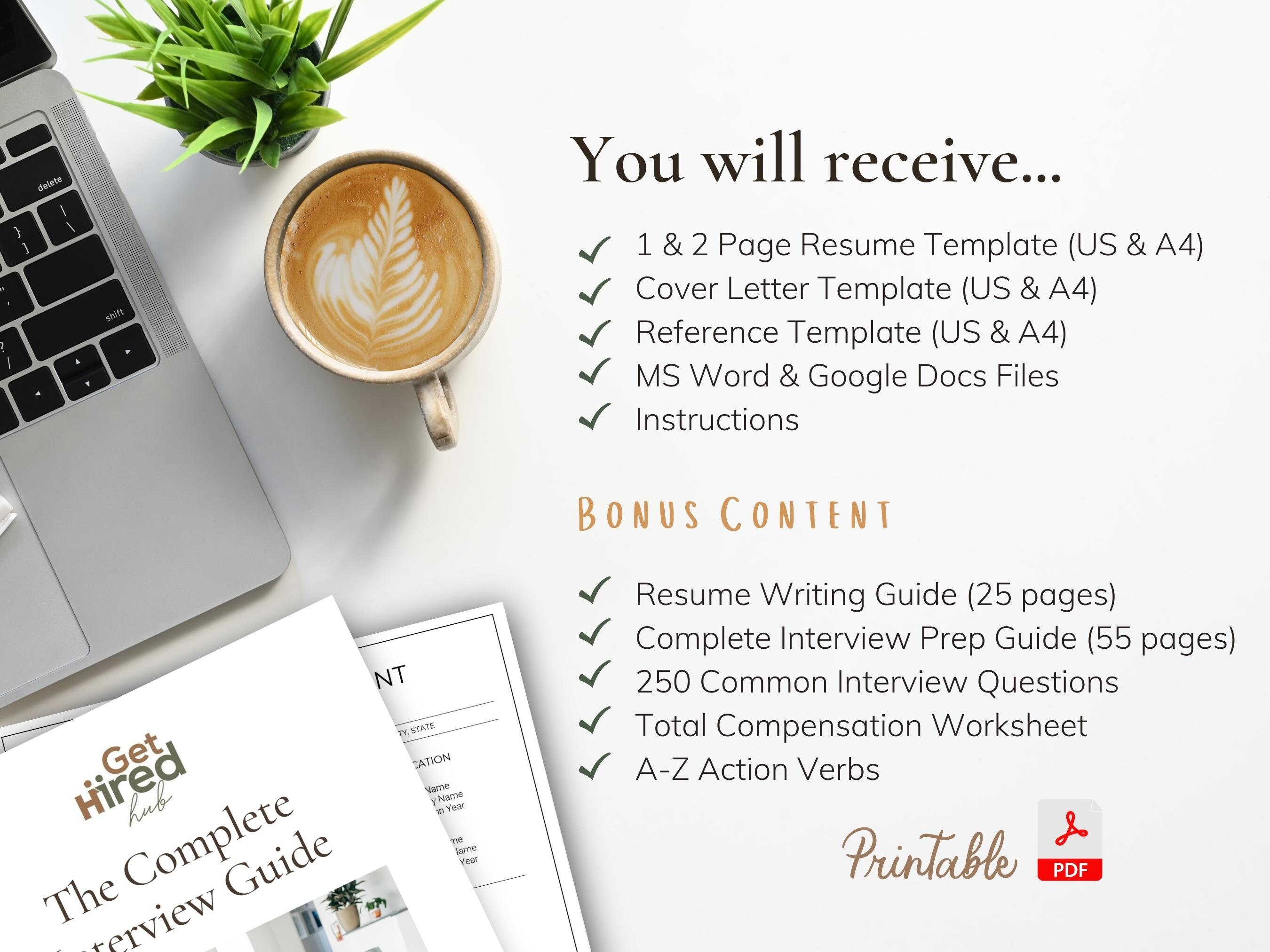 Resume Template Google Docs Resume Template Word Executive - Etsy
