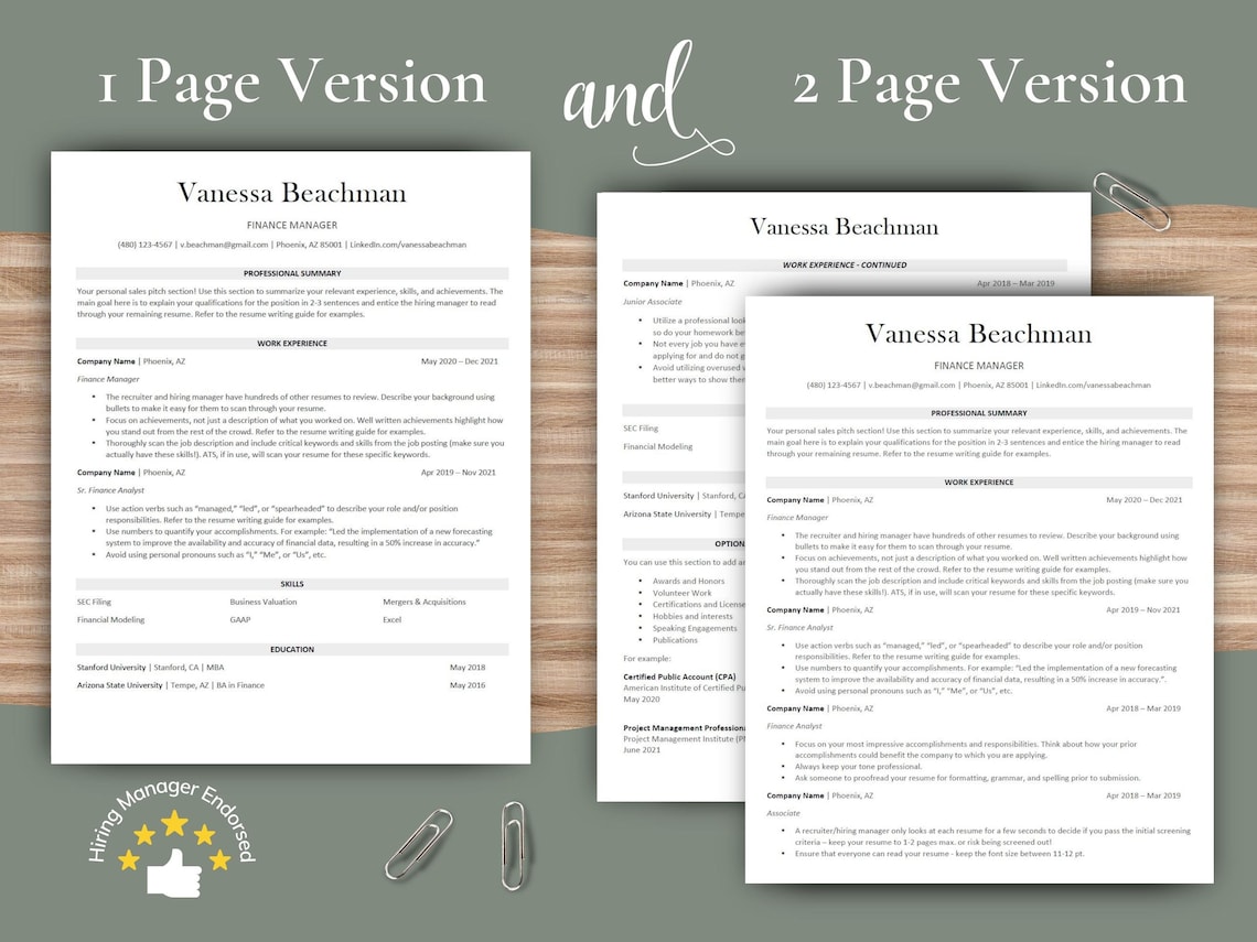 ATS Resume Template Resume Template Word Resume Template Etsy ATS Resume Template Resume Template Word Resume Template Etsy