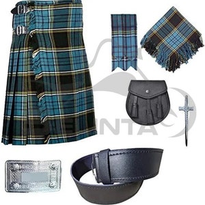 Men&#39;s Handmade Traditional kilt Tartan 7 Pcs Kilt Outfit Men Weeding Kilt Outfit Available in Different Tartans
