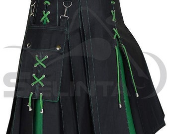 Mens Hybrid Kilt Scottish Vintage Fashion Utility Kilts For Men