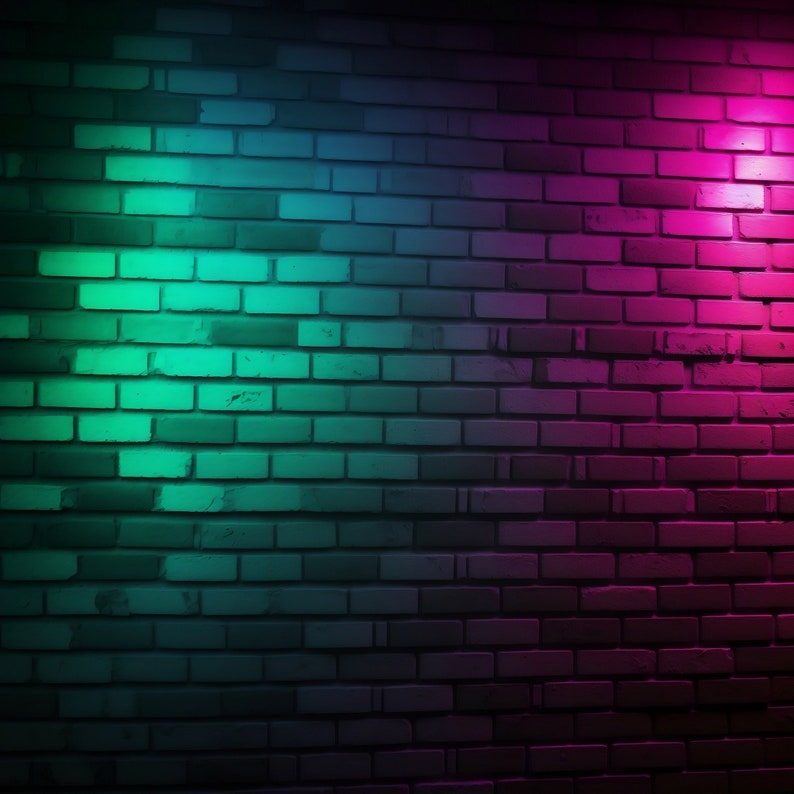 Neon Brick Wall Backgrounds Set of 16 Brick Wall Backgrounds PNG Files