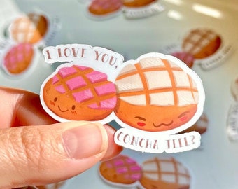 Cute Kawaii Mexican Food Pan Dulce Concha Sticker, Vinyl Waterproof