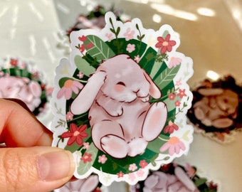 Sticker lapin Cottagecore, Sticker animaux de la forêt imperméable, esthétique kawaii