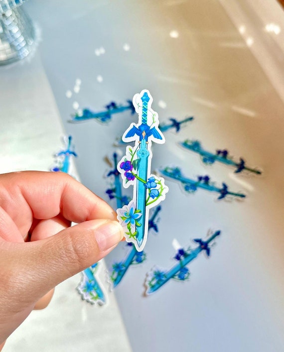 Video Game Sticker Art, Cute Sword Fantasy Weapon, Master Sword Sticker