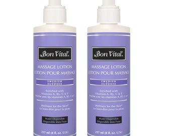 Bon Vital Swedish Massage Lotion 2-Pack | Professional Grade, 8 fl oz