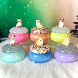 Schmuckkästchen mit Katze in Pastellfarben / Schmuckaufbewahrung / Schmuckschatulle / Schmuckschatulle / Schmuckschatulle / Schmuckschatulle