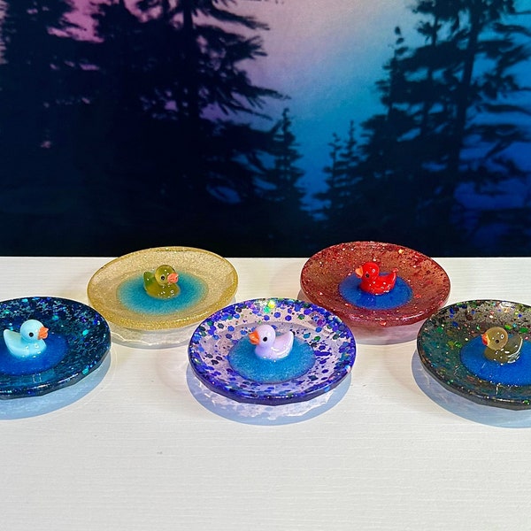 Duck Pond Ring Dish / Resin Jewelry Tray / Ring Bowl / Handmade Home Decor / Small Bowl / Jewelry Display / Trinket Dish / Cottage Core