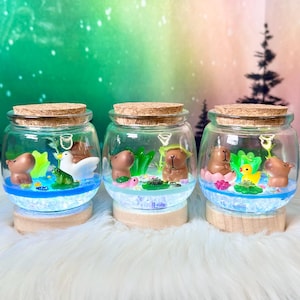 Light-up Capybara Pond Terrarium Lamp / Night Light / Tiny Terrarium Buddies / Desk Pet / Frog Turtle Duck / Re-stocked 4/9
