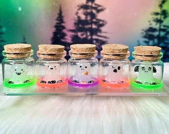 Fantômes brillants dans un bocal / Les petits copains originaux du terrarium / Adoptez un fantôme / Miniature d'Halloween effrayante / Chauve-souris vampire sorcière
