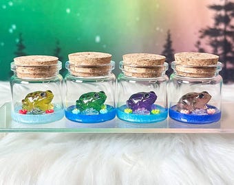 Animal de compagnie de bureau miniature grenouille / Les amis du petit terrarium original / Étang dans un bocal / Décoration de bureau / Jardin féerique / Adoptez un animal de compagnie / Grenouille de mon animal de compagnie