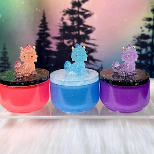 Glowing Baby Dragon Trinket Box / Jewelry Box / Handmade Home Decor / Dragon with Lotus / Handmade Resin Container