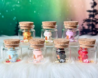 Maneki Neko Buddies in a Jar / Re-stocked 2/22. Lucky Cat / The Original Tiny Terrariums / Adopt a Desk Pet / Good Luck Charm