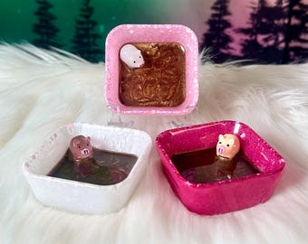Pigs in the Mud Ring Dish / Resin Jewelry Tray / Ring Bowl / Handmade Home Decor / Jewelry Display / Cute Trinket Dish / Cottage Core