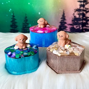 Labradoodle Trinket Box / Jewelry Box / Doodle Dog / Teddy Bear Dog / Puppy / Toy Poodle / Handmade Home Decor / Dog Lover Gift