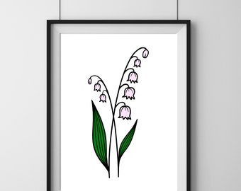 May Birth Flower | Birth Month Flower PNG, Lily of the Valley birth flower gift, Lily of the Valley png