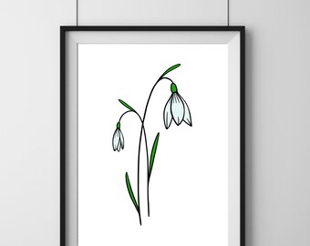 January Birth Flower | Birth Month Flower PNG, Snowdrop birth flower gift, Snowdrop png