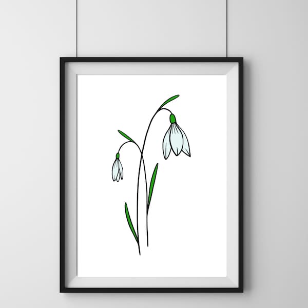 January Birth Flower | Birth Month Flower PNG, Snowdrop birth flower gift, Snowdrop png